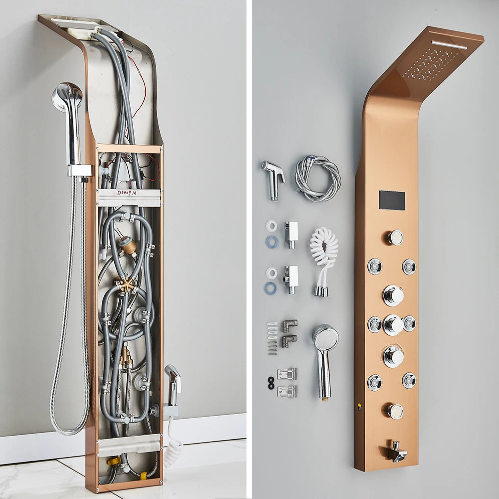 LED Bathroom Shower Panel 6 Modes Intelligent LCD Shower