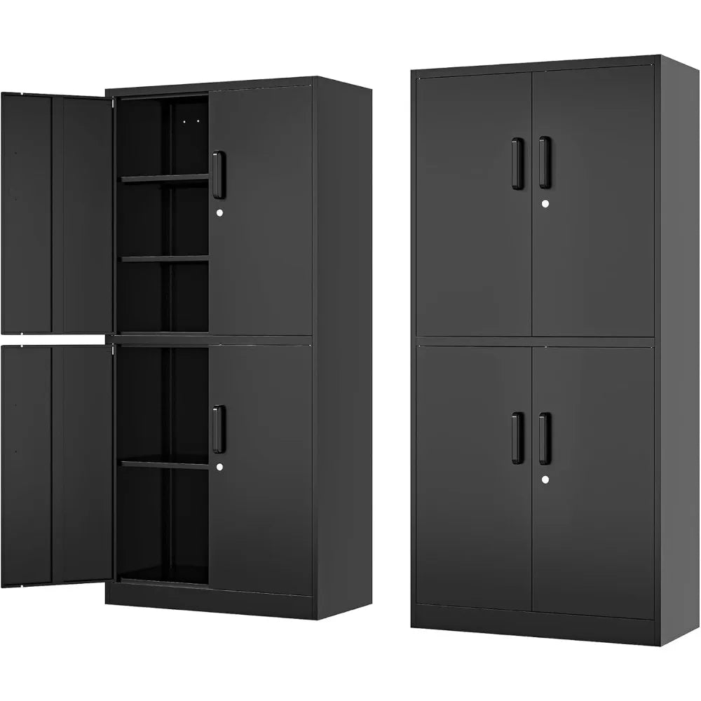 71” Metal Storage Cabinet-Lockable Garage Tool Cabinets W / Doors and Shelves