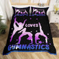 Gymnastics Duvet Cover for Kids Teens Girls Queen Lightweight Quilt Covers