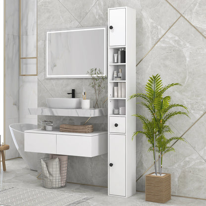71" Tall Bathroom Storage Cabinet, Narrow Toilet Paper Cabinet
