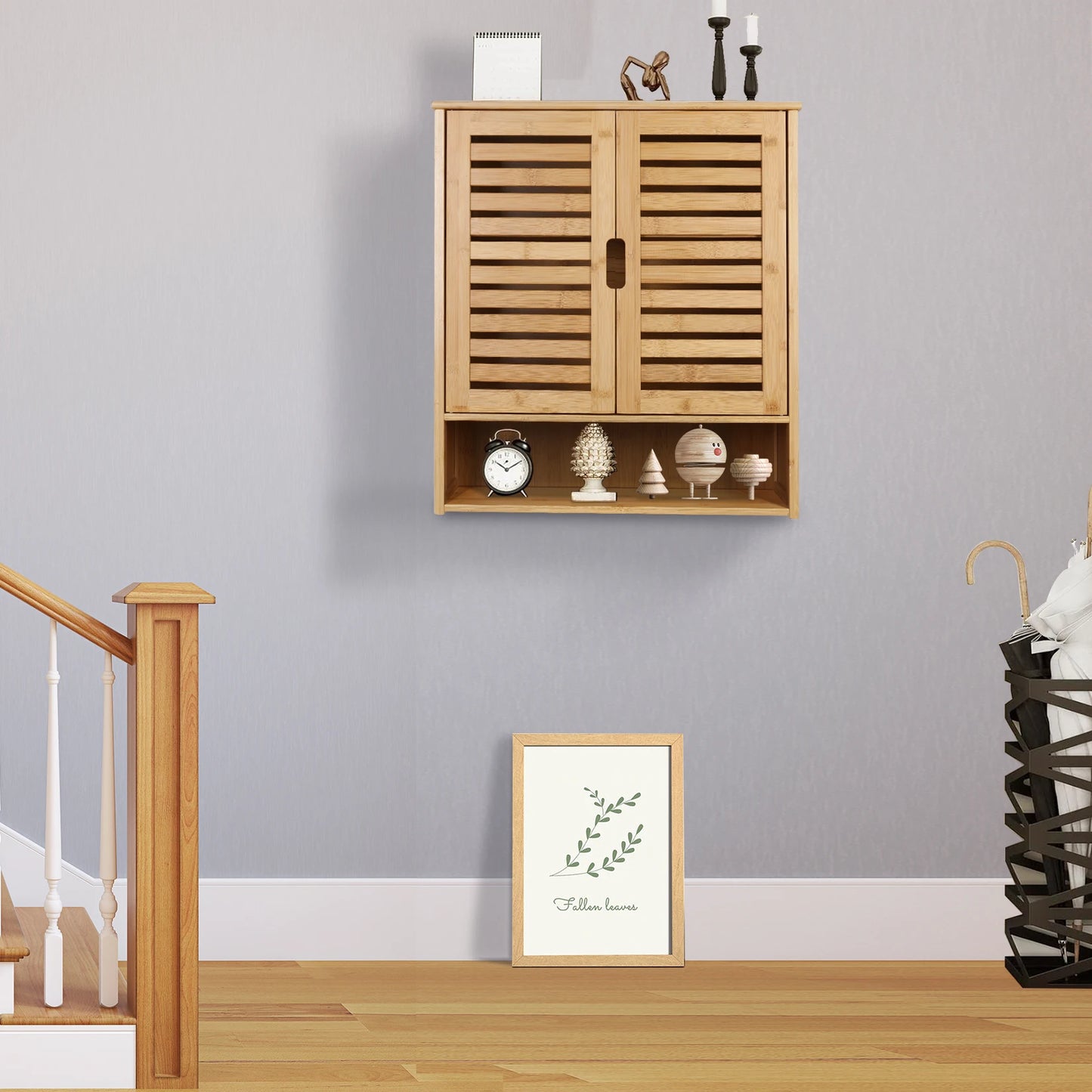 Wall Cabinet Bathroom Storage Cabinet Wall Mounted W/ Adjustable Shelves