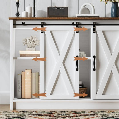 Coffee Bar Cabinet with Sliding Barn Doors 42”