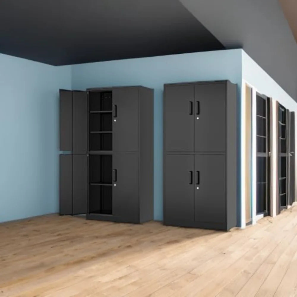 71” Metal Storage Cabinet-Lockable Garage Tool Cabinets W / Doors and Shelves