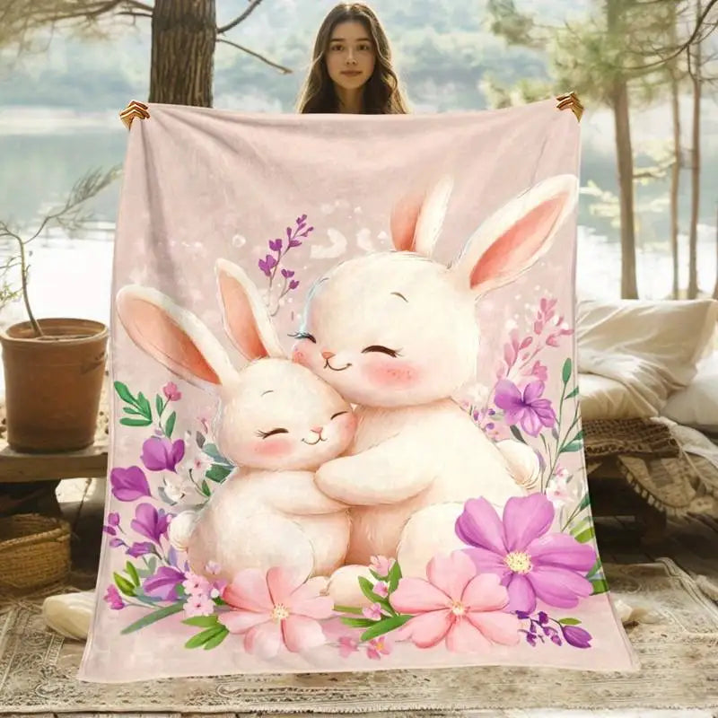 Peter Rabbit Cartoon Throw Blanket, Soft Cozy
