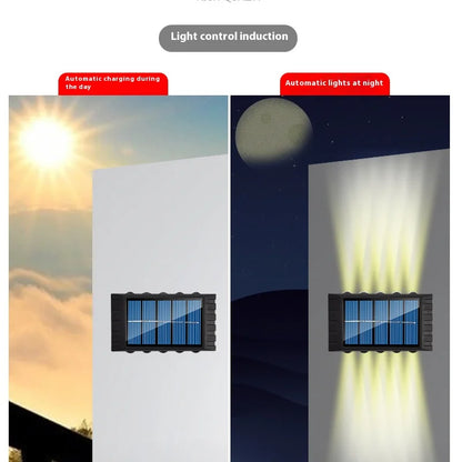 LEDs Solar Wall Lamp Yard Street Decor Up and Down Luminous Lighting Garden Landscape Lamp