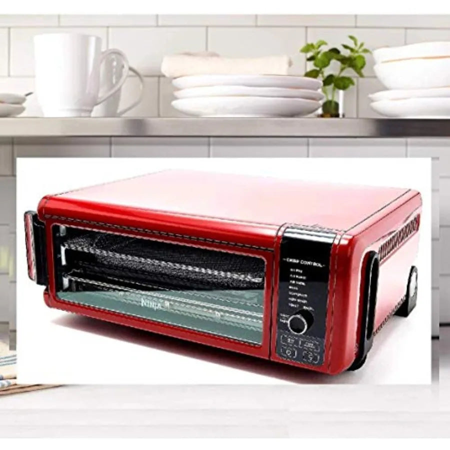 Air Fry Large Toaster Oven with Flip-Away Design for Easy Storage Dehydrate Function Keep Warm 1800W