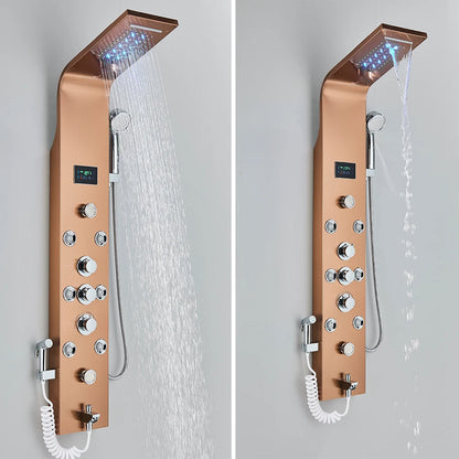 LED Bathroom Shower Panel 6 Modes Intelligent LCD Shower