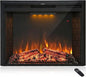 30 Inch Electric Fireplace Insert with Retro Recessed Design, Heater with Fire Cracking Sound, Remote Control and Timer, 750W/15