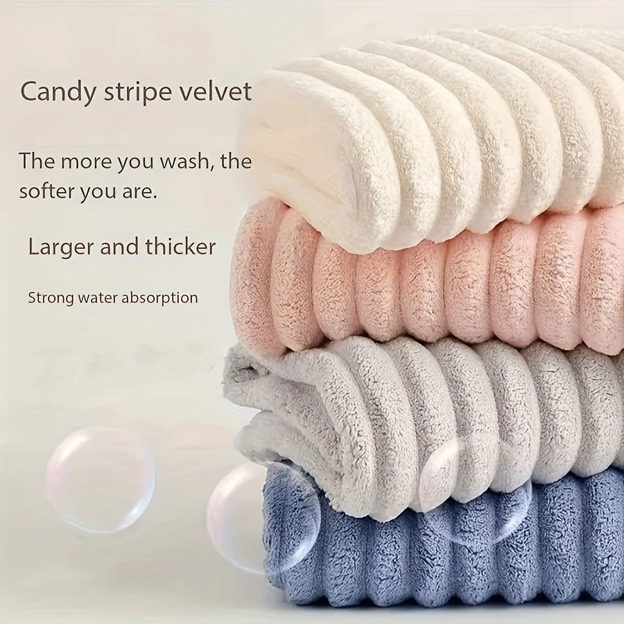 2pcs Luxury Bath Towels - Super Absorbent Coral Flock