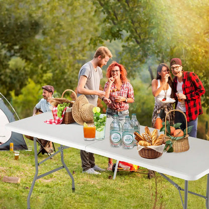 4FT/6FT Plastic Folding Table, Shooting Table, HDPE Portable Picnic Table Outdoor, For Camping, Party, Wedding, Picnic