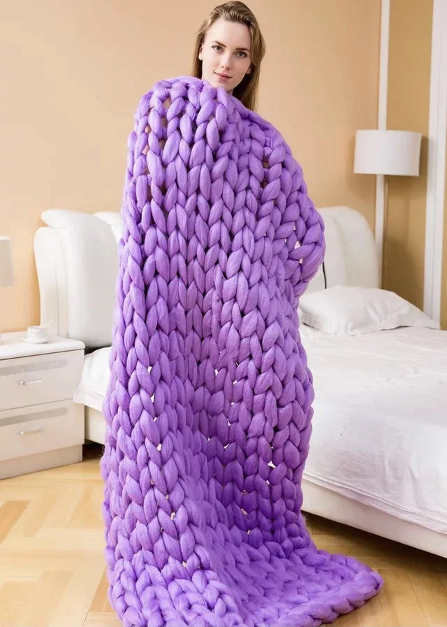 Handmade Chunky Knit Blanket Large