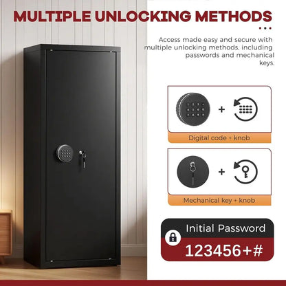 Fireproof Rifle and Pistol Safe with Digital Lock, Adjustable Shelves