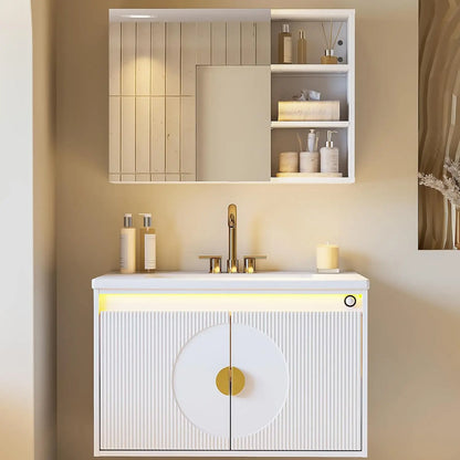 IRONCK Floating Bathroom Vanity with Sink, Mirror Medicine Cabinet