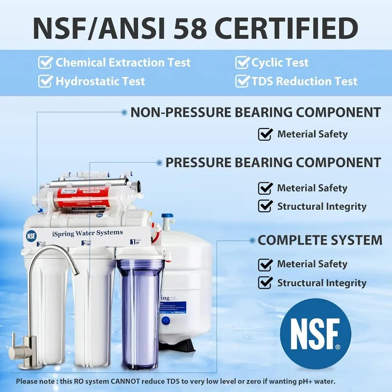 RCC7AK-UV, NSF Certified, 7-Stage Under Sink Reverse Osmosis Water Filtration System W / Alkaline Remineralization