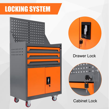 Industrial Steel Tool Cabinet W / Wheels Multi-Drawer