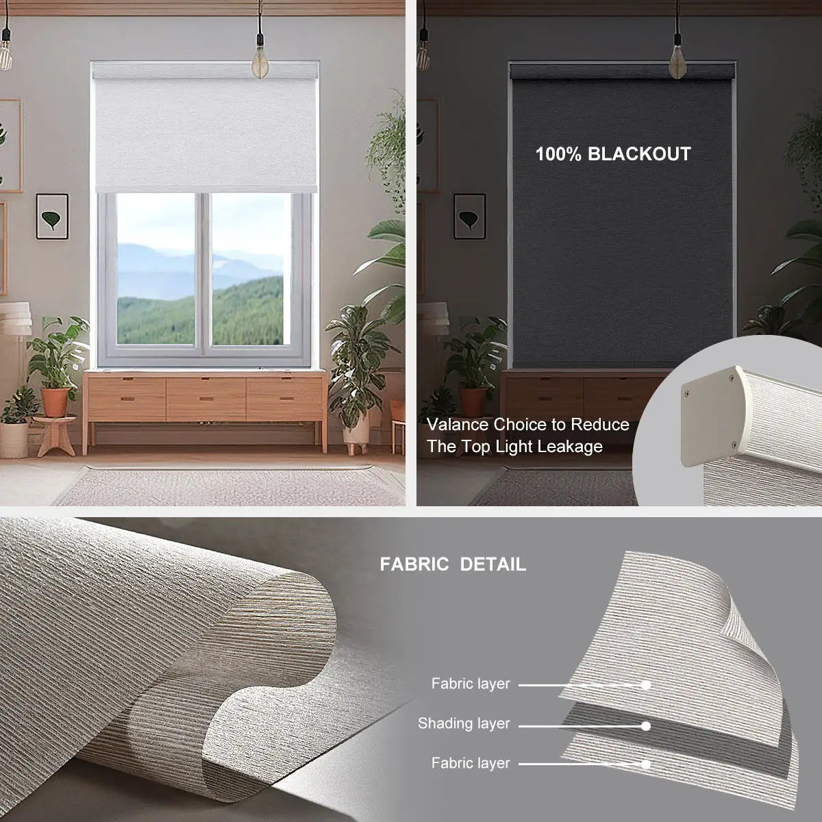 Polyester Wireless Zigbee Electric Automatic Smart Window Shade Motorized Roller Blind