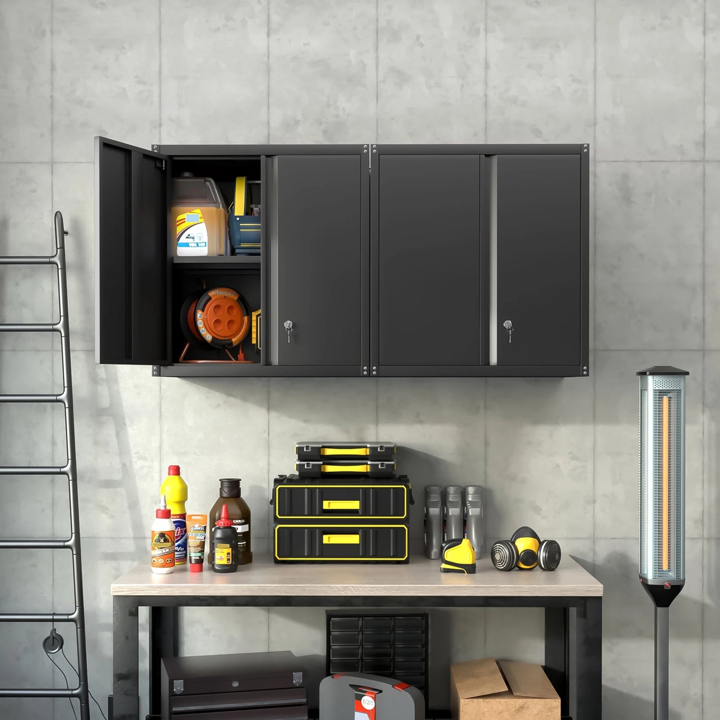 Metal Garage Storage Cabinet Wall Mounted Organizer