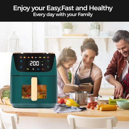 8QT Large Air Fryer W / Compact Design for Family Meals