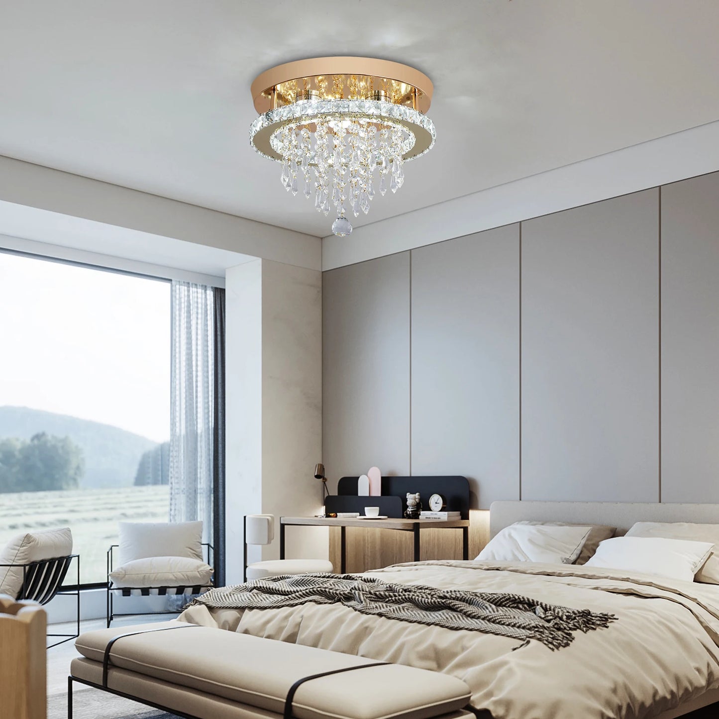 VETRULUS Luxury Crystal Chandelier Lustre Design Gold Modern Led Ceiling Light  Living Room Bedroom Hanging Lamp LightingFixture