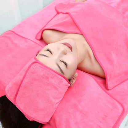 3Pcs Beauty Salon Fiber Towel Set Turban+ Towel + Pillow Cover Towels