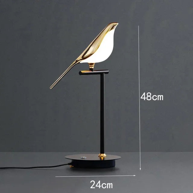 Modern LED Gold Magpie Bird Ceiling Chandelier