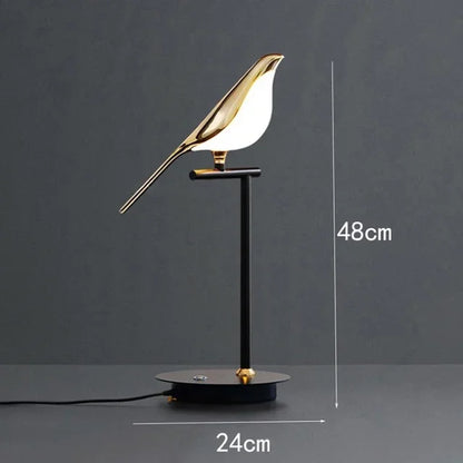 Modern LED Gold Magpie Bird Ceiling Chandelier