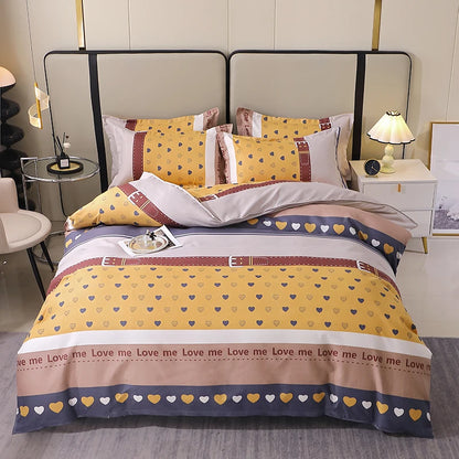 3 Pieces Luxury Striped Duvet Covers Soft Set Thickened Breathable Bedding Sets