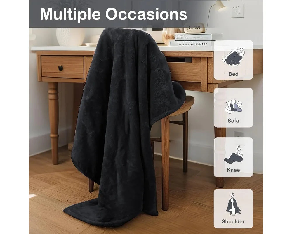 Electric Heated Blanket Full Size, Soft Oversized 4 Heat Levels & Auto Off, Machine Washable