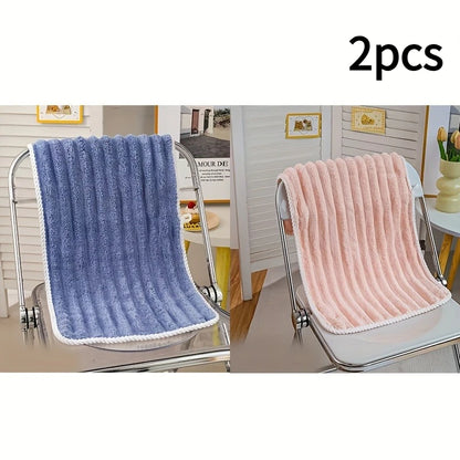 2pcs Luxury Bath Towels - Super Absorbent Coral Flock