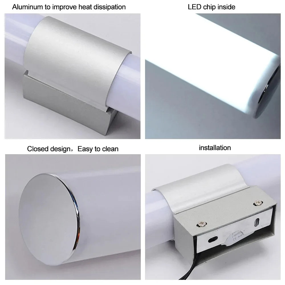 Joyinled LED Bathroom Mirror Light 12W Waterproof Wall Sconce Lamp with cold warm white for Vanity Cabinet Indoor Lighting