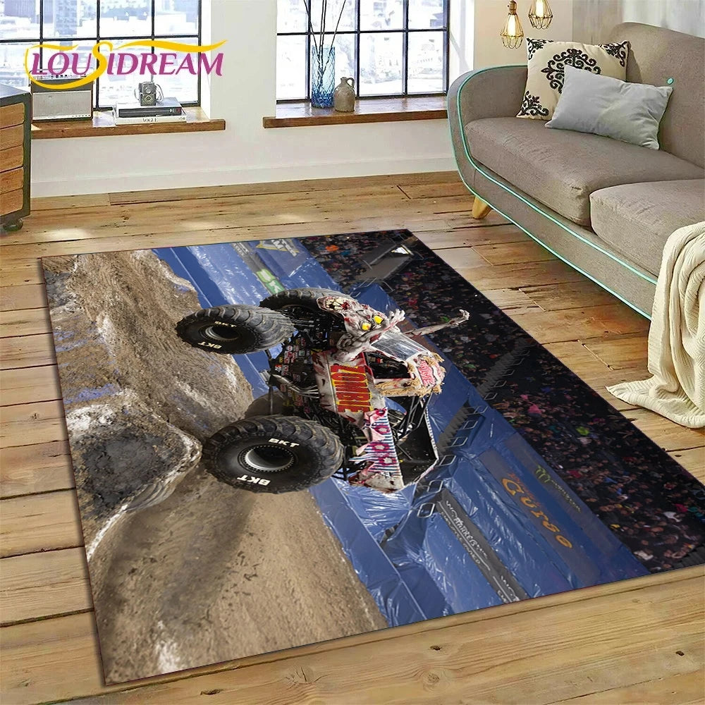 Monster Truck Monster Jam Cartoon Rug Carpet