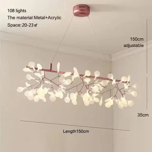 Ceiling Chandelier Nordic Hanging Living Room Chandelier Modern Kitchen Firefly Lamp Round Chandelier Lighting