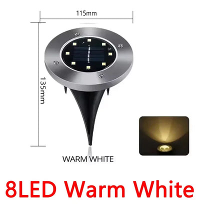 1/4/8Pcs Solar Lights Outdoor 8/20LEDs Disk Underground Lamp