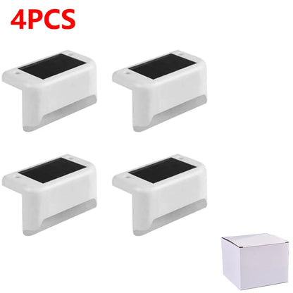 Warm White LED Solar Step Lamp Path Lights Waterproof Balcony, Patio Stair, Fence Light.