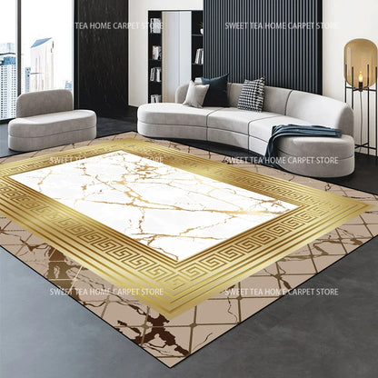 Modern Golden Luxury Carpet Large Living Room Decoration