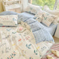 Pink Floral Bedding Set Soft Single Double Queen Size Duvet Cover Flat Sheet Pillowcase