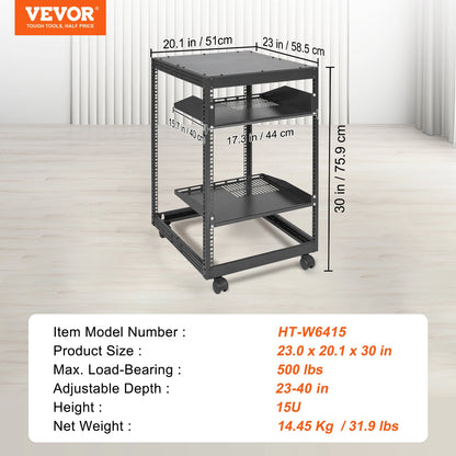 VEVORServer Rack with Adjustable Depth,