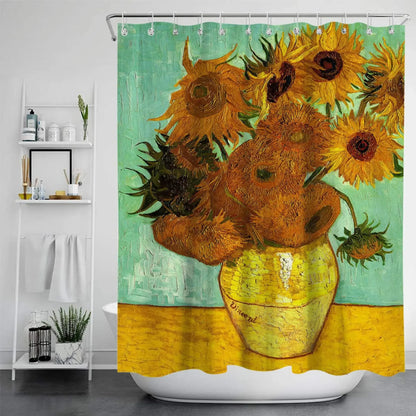 1pc Van Gogh Painting Anti-mildew Shower Curtain Polyester
