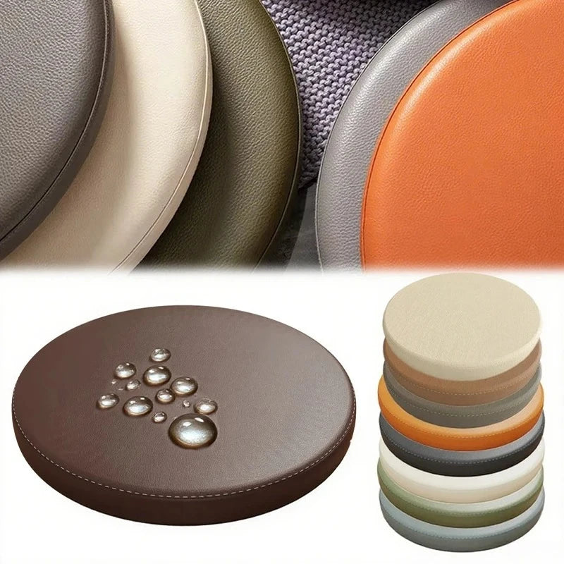 Premium Memory Foam Round Cushion PU Leather