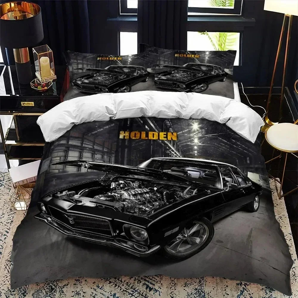 Luxury New 3D Print Sports Car Supercar Bedding Set