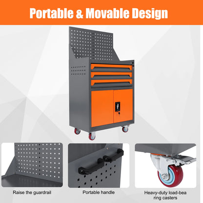 Industrial Steel Tool Cabinet W / Wheels Multi-Drawer