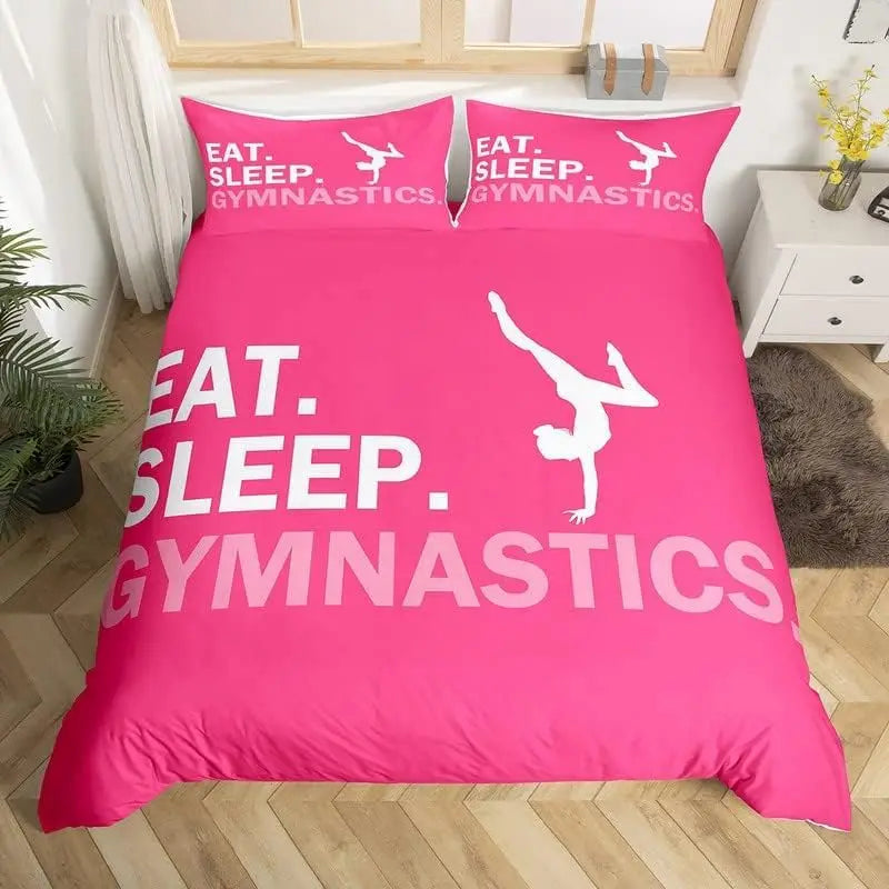 Gymnastics Duvet Cover for Kids Teens Girls Queen Lightweight Quilt Covers