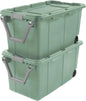 40 Gallon Plastic Storage Box, Wheeled Industrial Tote, Pack of 2
