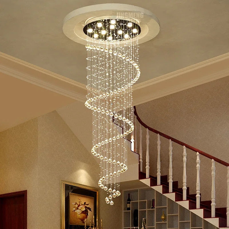 Spiral Crystal LED Ceiling Chandelier Light