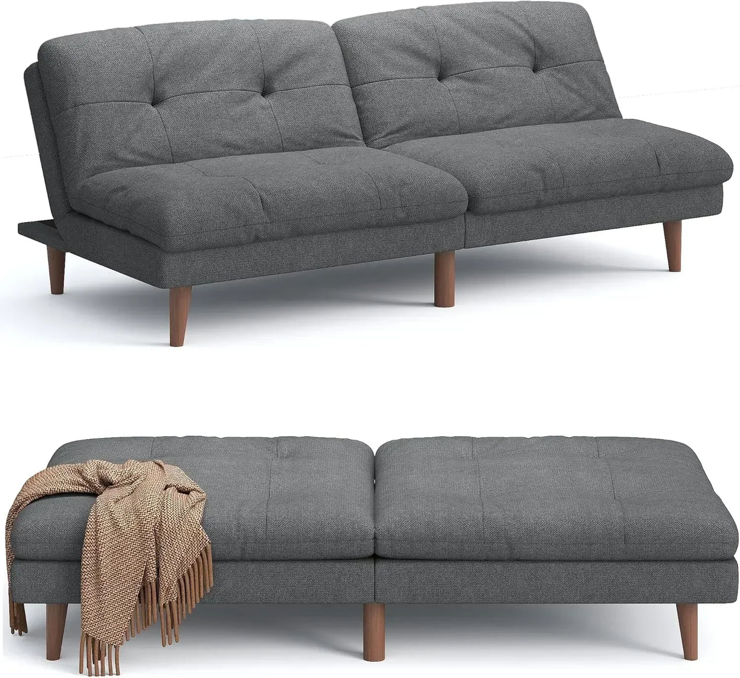 Futon Sofa Bed Fabric Couch Adjustable Sleeper Sofa Bed
