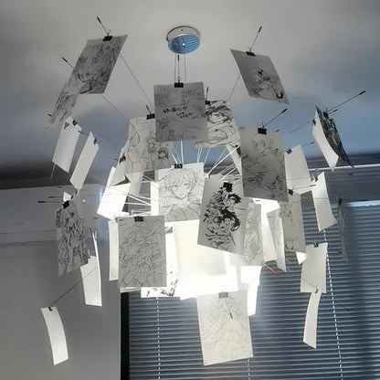 DIY Ingo Maurer Zettel Paper Ceiling Chandeliers for Living Room Kitchen Pendant Lights Hanging Lamp Shop Cafe Bar Decoration