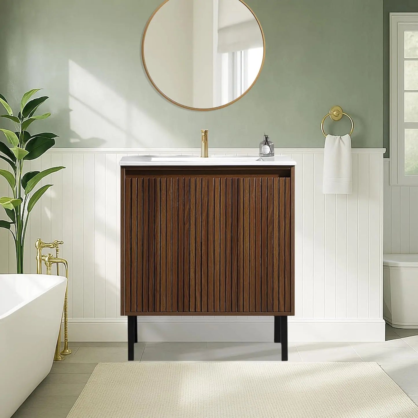 30 Inch Bathroom Vanity with Sink, Modern Design for Small Spaces