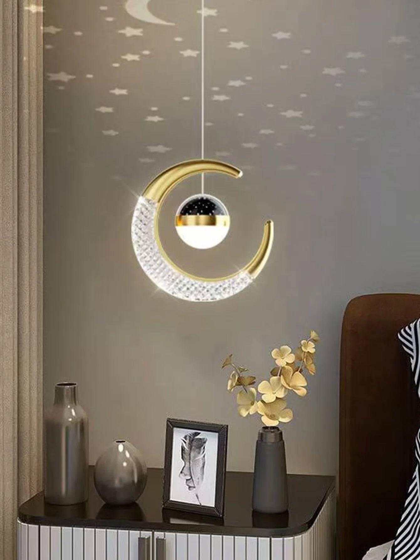 Creative led Ceiling Light W / Moon Stars