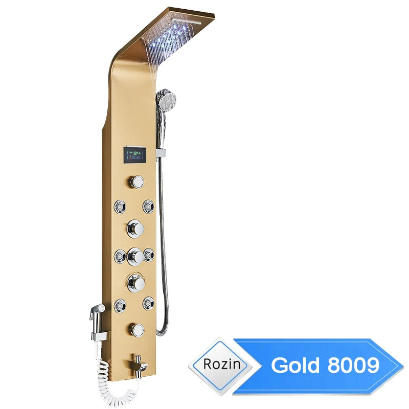 LED Bathroom Shower Panel 6 Modes Intelligent LCD Shower
