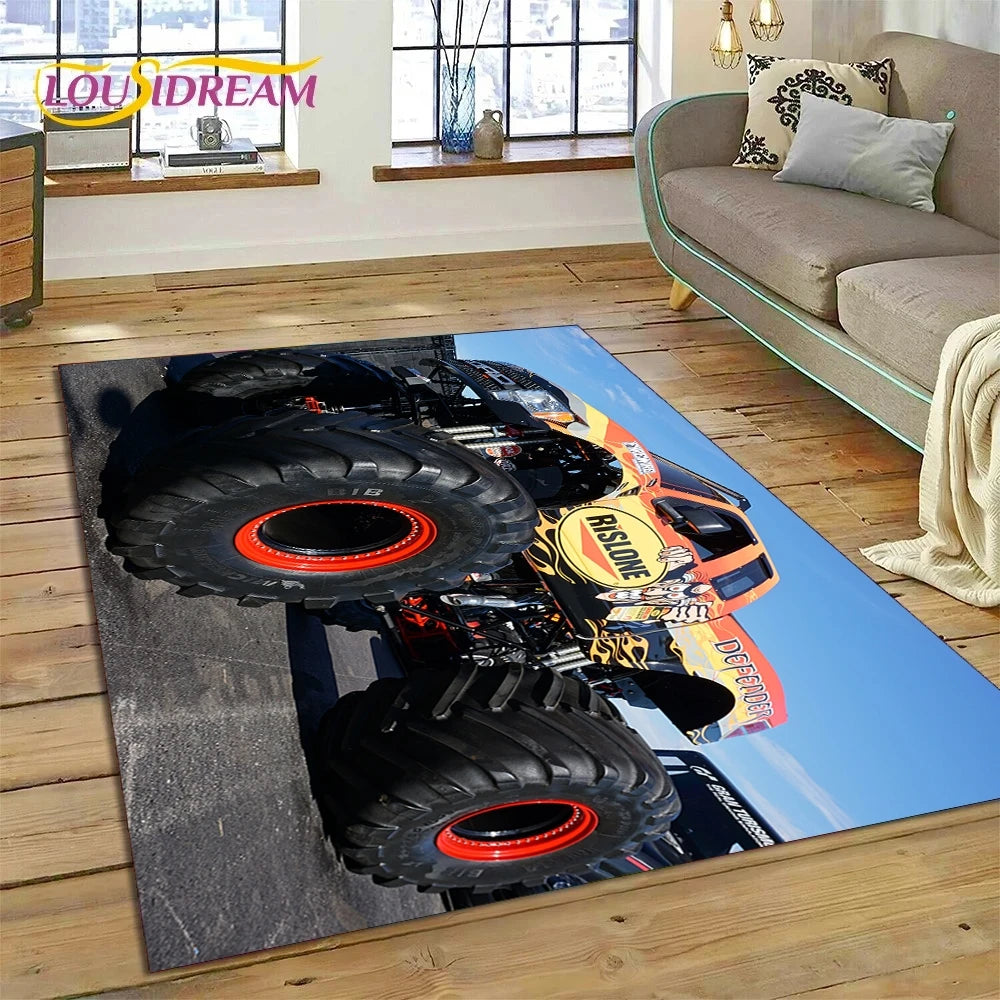Monster Truck Monster Jam Cartoon Rug Carpet